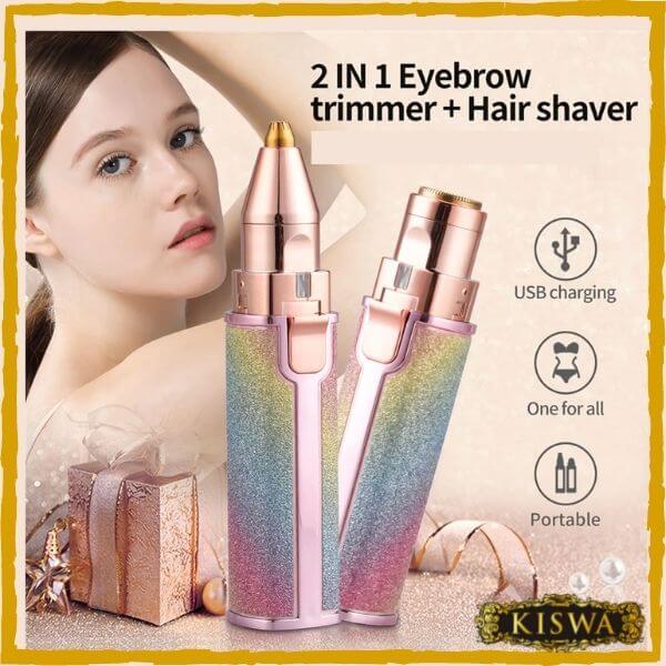 2 In 1 Eyebrow Trimmer & Facial Hair Rechargeable Shaver