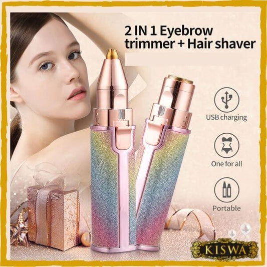 2 In 1 Eyebrow Trimmer & Facial Hair Rechargeable Shaver